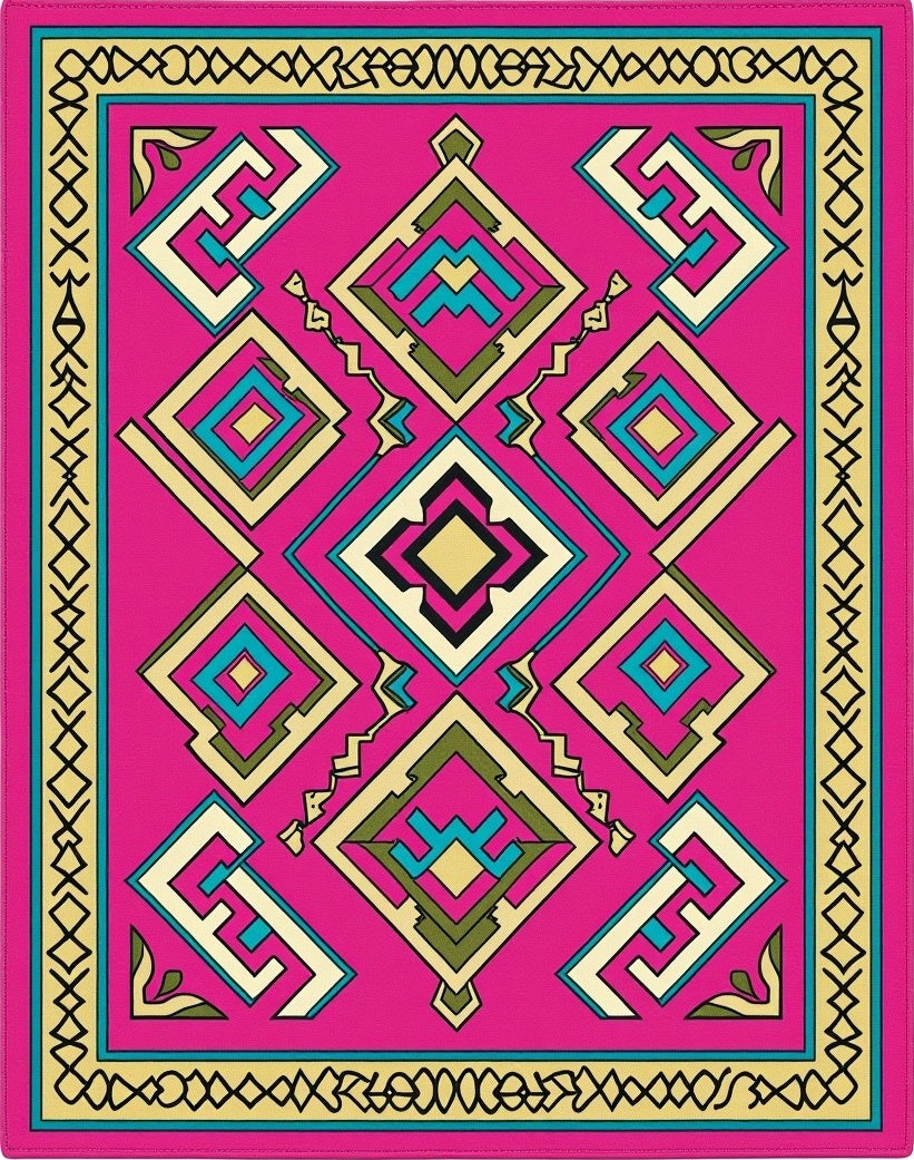 Bold Geometric Ethnic Inspired Rug