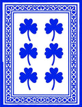 Bold Blue Clover Patterned Rug