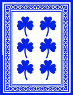 Bold Blue Clover Patterned Rug