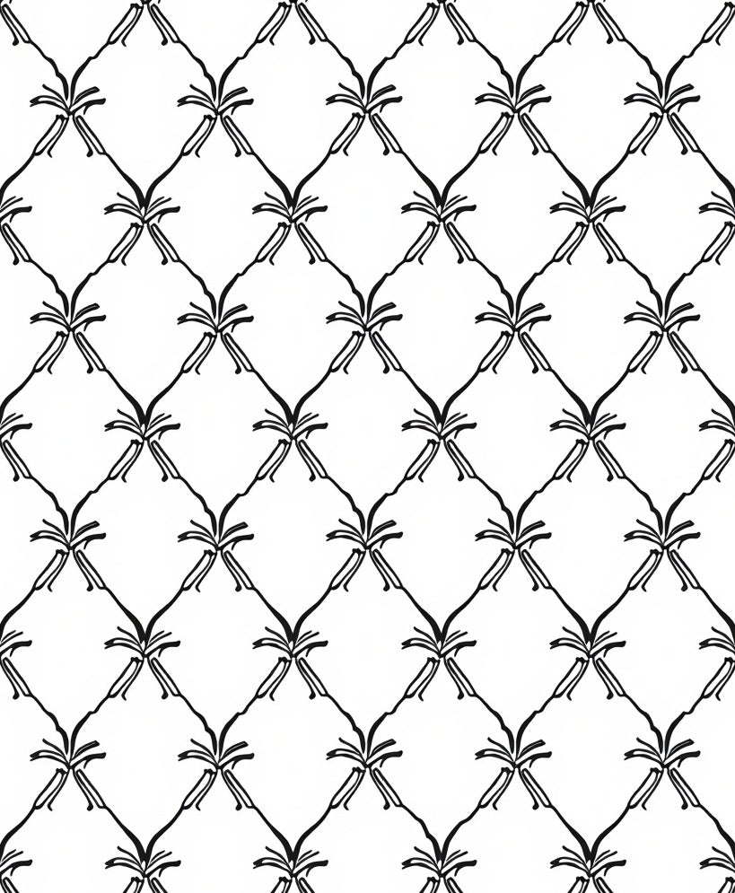 Classic Vine Lattice Hand Drawn Pattern Rug