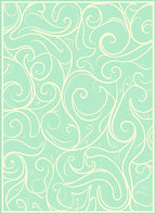 Mint Green Swirls Vine Pattern Rug