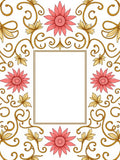 Elegant Floral Swirls Pink Gold Rug