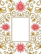Elegant Floral Swirls Pink Gold Rug