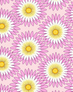 Pink Daisy Bloom Pattern Rug