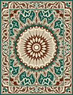 Detailed Floral Mandala Pattern Rug
