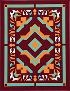 Modern Geometric Tribal Pattern Rug