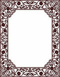 Elegant Floral Scrollwork Border Design Rug