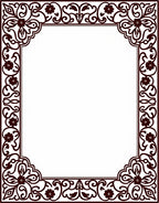 Elegant Floral Scrollwork Border Design Rug