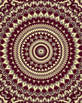 Rich Burgundy Cream Mandala Pattern Rug