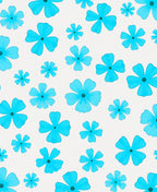 Bright Blue Floral Pattern Rug