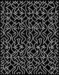 Abstract Black White Intertwined Pattern Rug