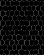 Modern Black White Hexagon Pattern Rug