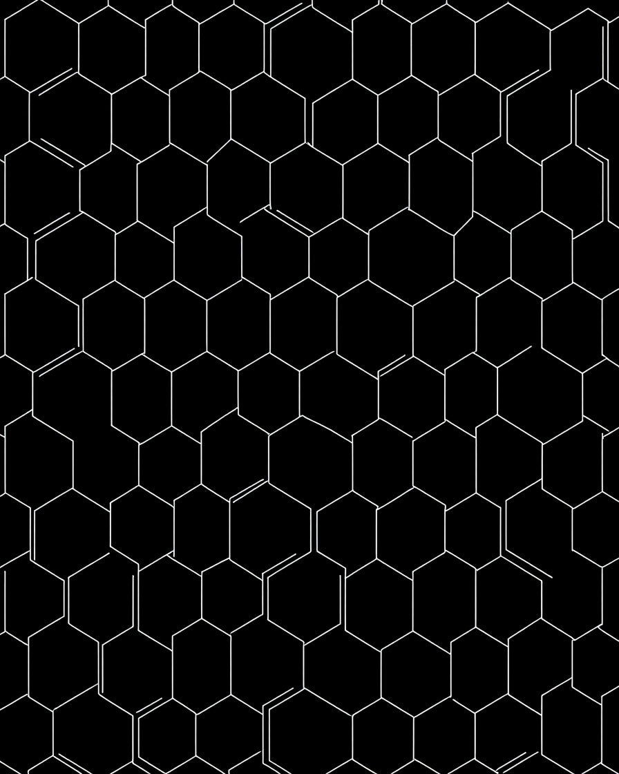Modern Black White Hexagon Pattern Rug