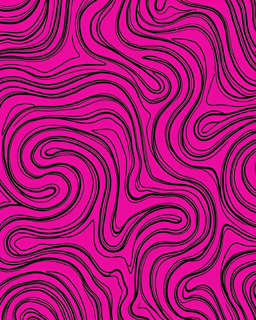 Vibrant Pink Swirl Pattern Design Rug