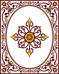 Floral Medallion With Vine Border Rug