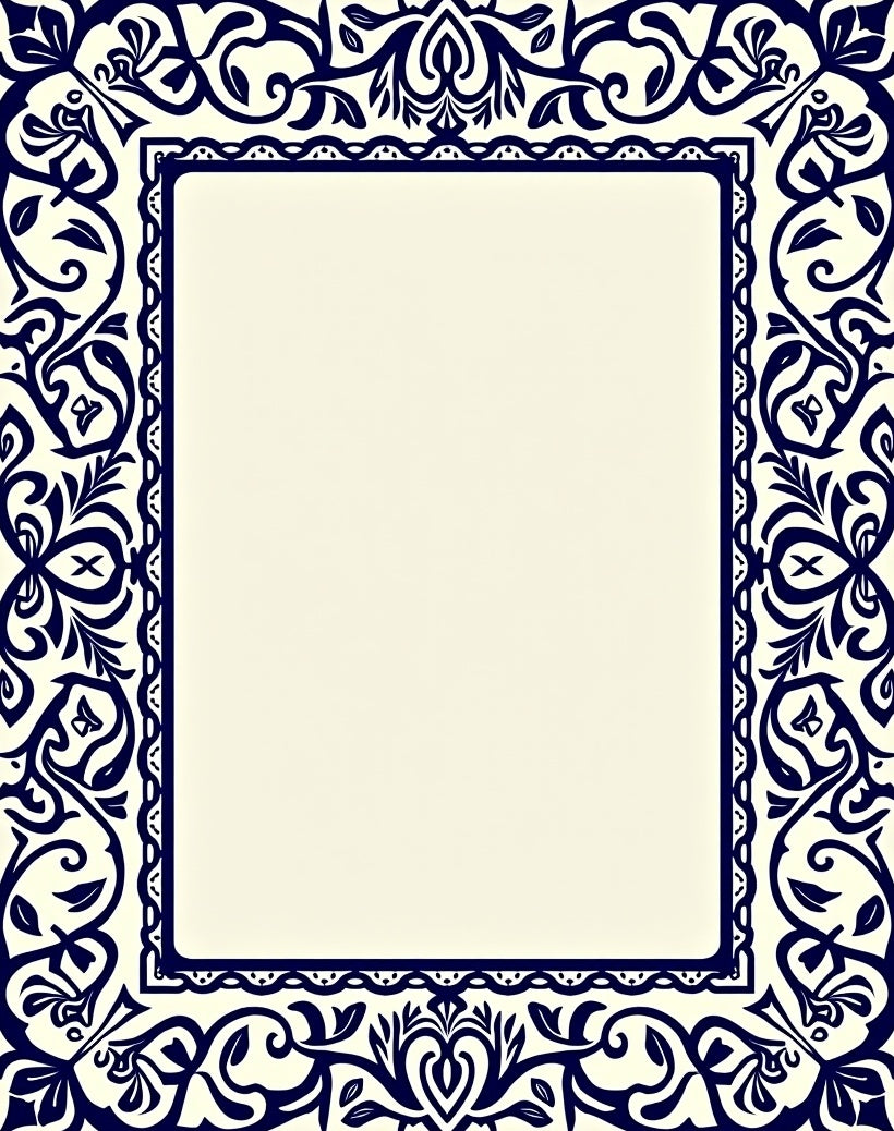Ornate Traditional Dark Blue Floral Rug