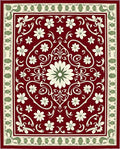 Ornate Floral Vine Inspired Medallion Rug