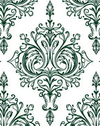 Ornate Damask Floral Pattern Rug