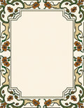 Floral Vine Art Nouveau Border Design Rug