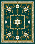 Elegant Floral Scrollwork Motif Rug