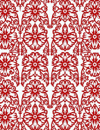 Classic Red Floral Damask Pattern Rug