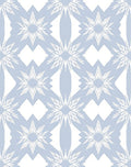 Light Blue Floral Geometric Pattern Rug