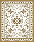 Classic Brown Floral Scroll Pattern Rug