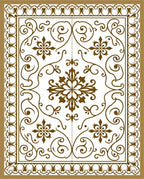 Classic Brown Floral Scroll Pattern Rug