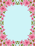Pink Floral Bloom Border Rug