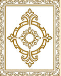Ornate Golden Center Medallion Border Rug