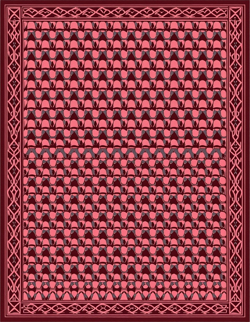 Repeating Geometric Pattern In Pink Tones Rug