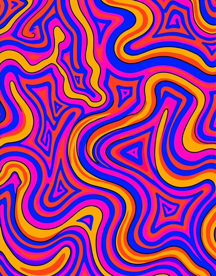Neon Swirls Pattern Rug