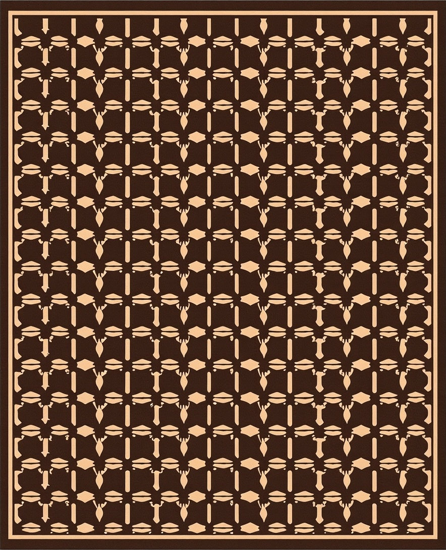 Brown Beige Geometric Pattern Rug