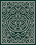 Abstract Swirls With Decorative Face Design Rug
