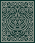 Abstract Swirls With Decorative Face Design Rug