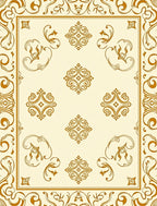 Ornate Floral Border Design Rug