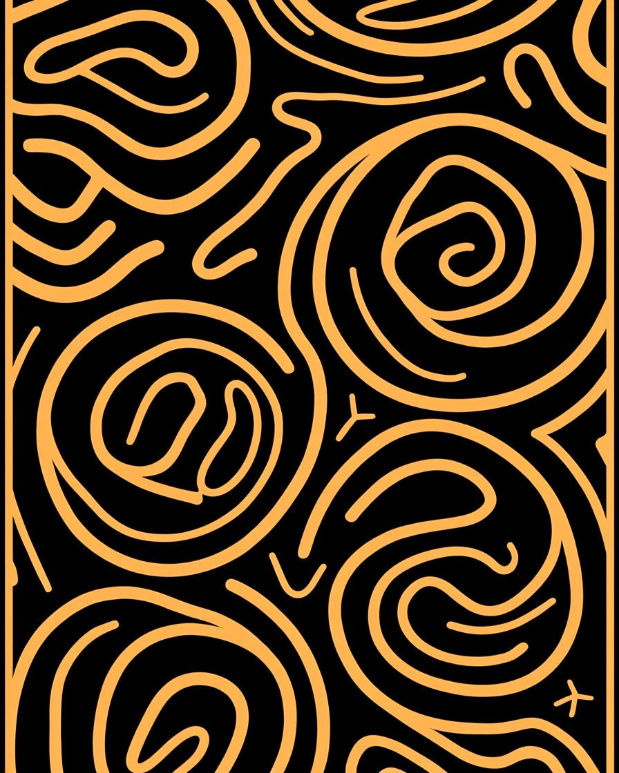 Bold Abstract Swirls Pattern Rug