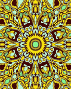 Ornate Sunburst Mandala Pattern Rug