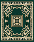 Elegant Cream Gold Floral Border Rug