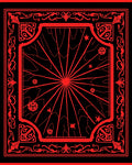 Red Sunburst With Ornate Border Design Rug