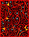 Abstract Red Yellow Swirls Rug