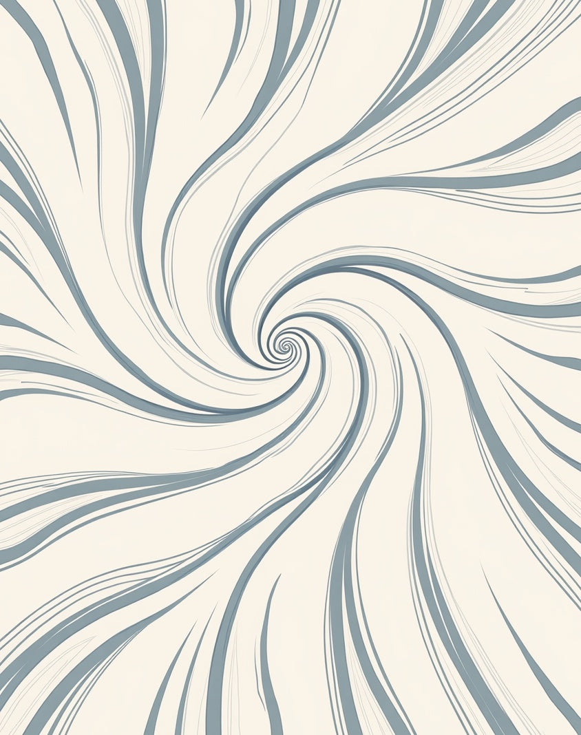 Curved Swirl Abstract Design Rug