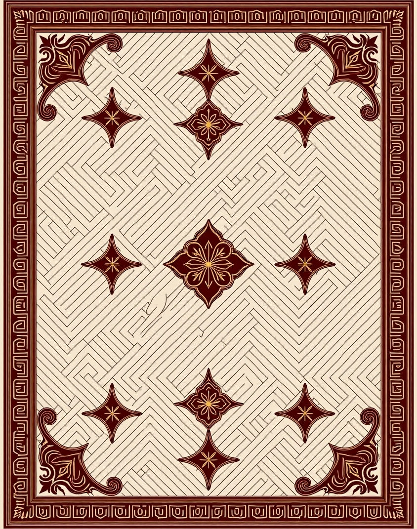 Geometric Floral Pattern Traditional Rug
