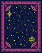 Cosmic Celestial Star Patterned Rug