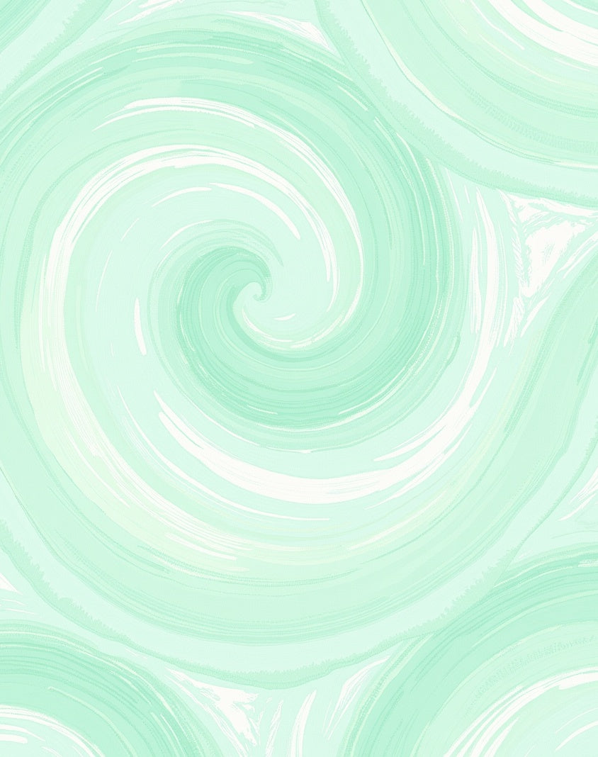 Mint Swirl Abstract Brushstroke Pattern Rug