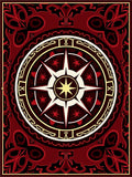 Radiant Maroon Compass Revival Design Rug