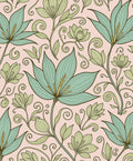Botanical Floral Scrolls Pattern Rug