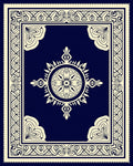 Classic Navy Floral Medallion Rug
