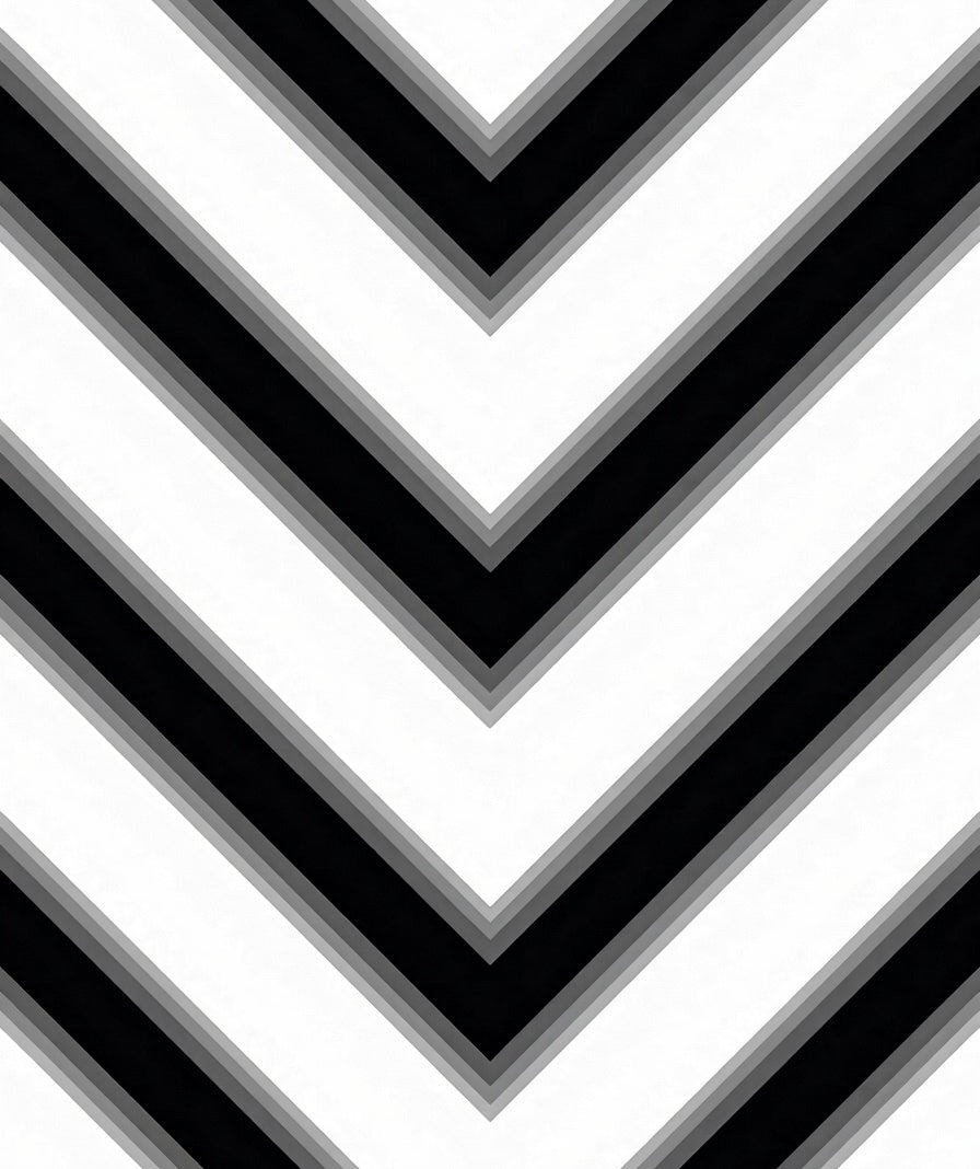 Monochrome Chevron Geometric Pattern Rug