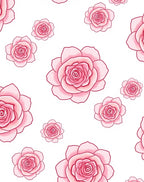Pink Roses Patterned Design Rug